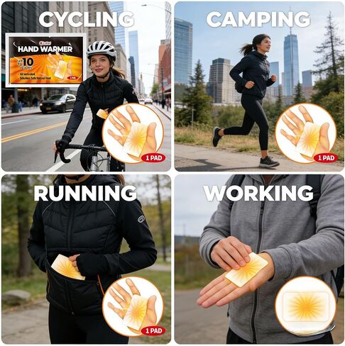Hand Warmers - 40 Packs Hot Hands Disposable Heat Pad, Hot Hands Hand Warmers, Up to 10 Hours of Safe and Continuous Heat, Perfect for Camping, Outdoor Skiing, Fishing Ideal for Outdoors and Travel. in Kuwait