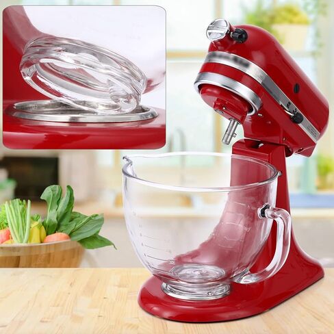 Gdrtwwh Glass Bowl for KitchenAid 4.5-5 Quart Tilt-Head Stand Mixer,Replacement with KitchenAid Artisan Mixer Glass Bowl in Kuwait