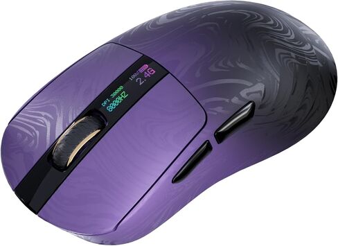 EPOMAKER Carbonis Wireless Gaming Mouse with Digital Display, PAW3950 Sensor, 8K Polling, 30K DPI, Carbon Fiber Composite Shell, Ergonomic Right Hand Esports Mouse for PC Gaming (Black) in Saudi Arabia