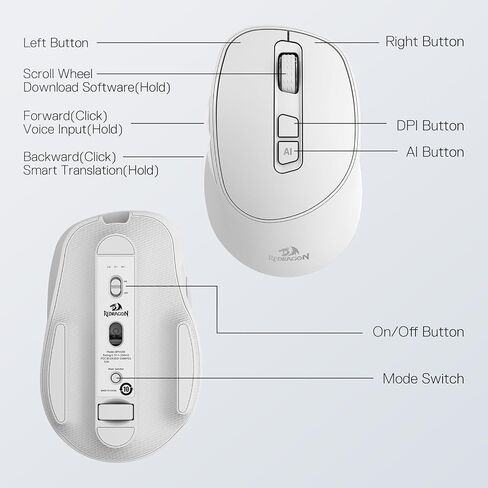 Redragon BM4195 AI Wireless Optical Computer Office Mouse 5 DPI Adjustable in Saudi Arabia