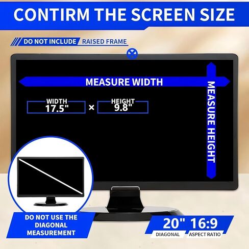 20 Inch 16:9 Computer Privacy Screen Filter for Monitor - Privacy Shield and Anti-Glare Protector in Kuwait