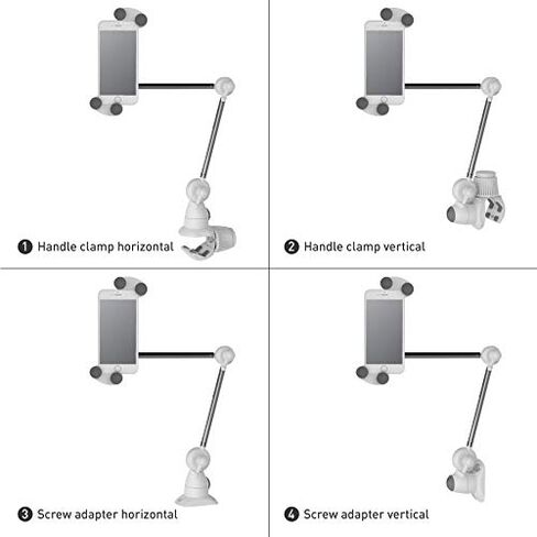 Barkan 7-12 inch Fixed Tablet Wall Mount 3 lbs White Firm Tablet Clamp 360 Degree Rotation Very Low Profile in Kuwait