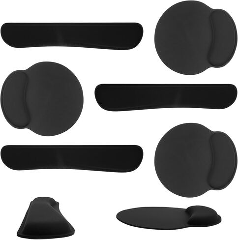 10 Pcs Ergonomic Mouse Pad and Keyboard with Wrist Support Set - Soft Memory Foam & Rubber Base Comfort Rest for Typing, Gaming, Computer, Laptop, Office, Home Use in Kuwait