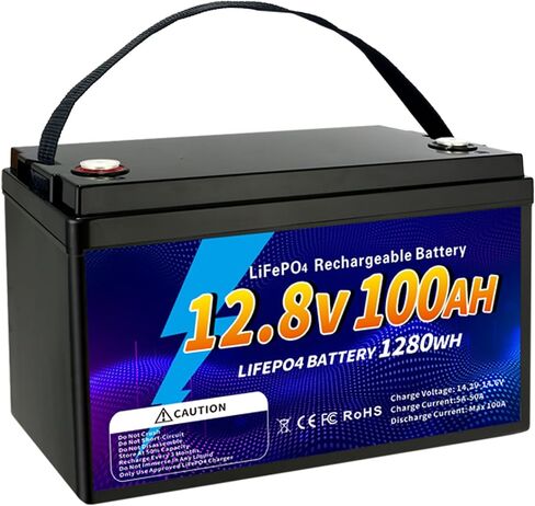 12V 100Ah LiFePO4 Battery, Group 31 Lithium Iron Phosphate Battery, 100A BMS Low-temp Protection 15000 Deep Cycles for Home Energy, RV, Solar System, Fishing Boat in Kuwait