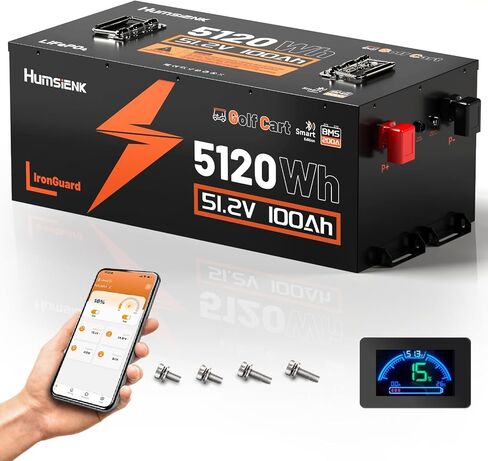 HumsiENK 12V 320Ah LiFePO4 Battery with Bluetooth, 4096Wh Deep Cycle Lithium Battery, 250A BMS (3200W Output), Low-Temp Cut-Off, 58.6lbs Ultra-Light Replacement for 3x 100Ah, RV, Marine, Solar in Kuwait