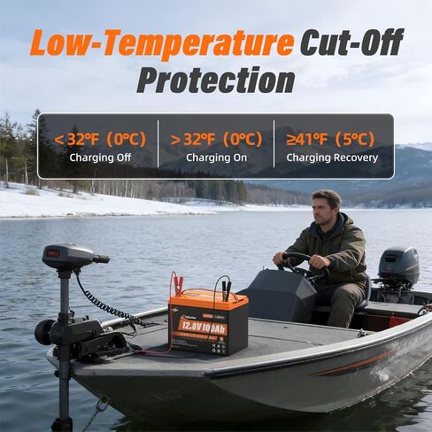 12.8V 100Ah Trolling Motor LiFePO4 Battery, Group 24 Lithium Battery Built-in 120A BMS & Grade A Cells, 15000 Cycles, Max.1280Wh Energy, 1536W Power, Perfect for Trolling Motor, RV, Solar System in Kuwait