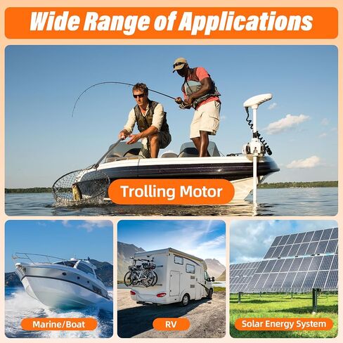 12.8V 100Ah Trolling Motor LiFePO4 Battery, Group 24 Lithium Battery Built-in 120A BMS & Grade A Cells, 15000 Cycles, Max.1280Wh Energy, 1536W Power, Perfect for Trolling Motor, RV, Solar System in Kuwait