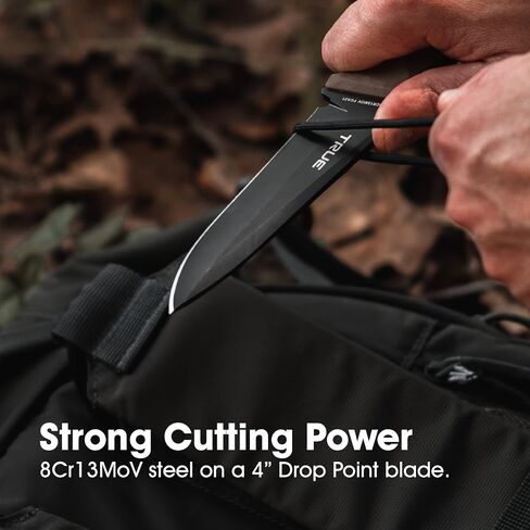 TRUE Fixed Blade Task Knife, 4in Drop Point Blade - Black in Kuwait