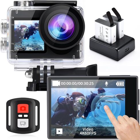 icefox 20MP 4K 5X Zoom 98FT Underwater Action Camera with EIS & WiFi Remote in Kuwait