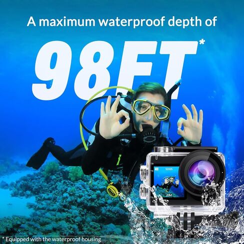 icefox 20MP 4K 5X Zoom 98FT Underwater Action Camera with EIS & WiFi Remote in Kuwait