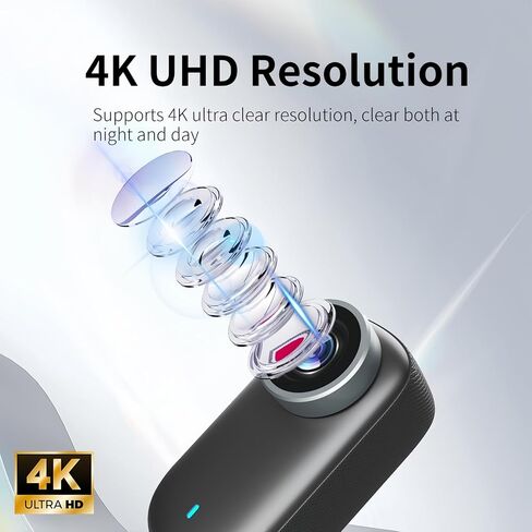 4K Ultra HD Sport Camera Body Camera, Mini Cam Portable Personal Camcorder for Sport and Ride, Wide Angle Thumb Action Camera with Audio & Video, with 32G Card in Kuwait