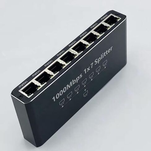 DC 5V RJ45 Gigabit Ethernet Splitter 1 to 7 LAN Network Internet Adapter 1000Mbps Data Transfer for TV Cmputers in Kuwait