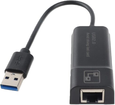 USB 2.0 Ethernet Adapter, Lightweight ABS Housing, 100Mbps RJ45 Converter for Laptop, Desktop, Black, 1 x Ethernet Adapter in Kuwait