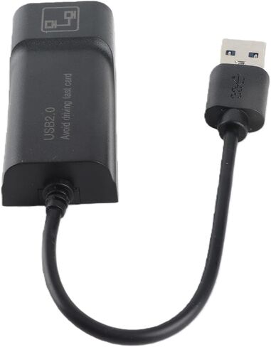 USB 2.0 Ethernet Adapter, Lightweight ABS Housing, 100Mbps RJ45 Converter for Laptop, Desktop, Black, 1 x Ethernet Adapter in Kuwait