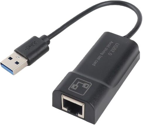 USB 2.0 Ethernet Adapter, Lightweight ABS Housing, 100Mbps RJ45 Converter for Laptop, Desktop, Black, 1 x Ethernet Adapter in Kuwait