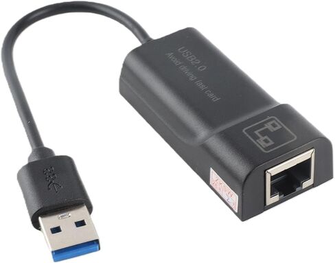USB 2.0 Ethernet Adapter, Lightweight ABS Housing, 100Mbps RJ45 Converter for Laptop, Desktop, Black, 1 x Ethernet Adapter in Kuwait