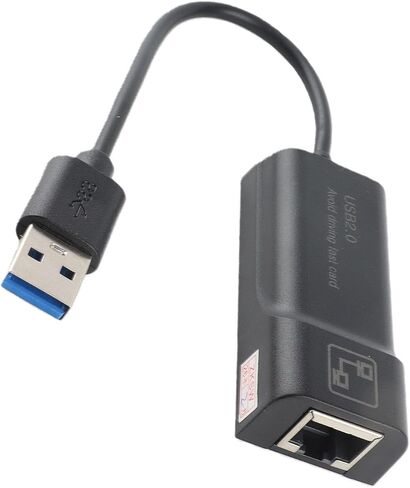 USB 2.0 Ethernet Adapter, Lightweight ABS Housing, 100Mbps RJ45 Converter for Laptop, Desktop, Black, 1 x Ethernet Adapter in Kuwait