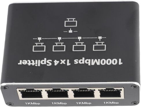 High Speed Ethernet Splitter 1 to 4 for Cat5 Cat6 Cat7 Cat8 Networks, 1000Mbps RJ45 Gigabit Splitter for Home and Office Use in Kuwait