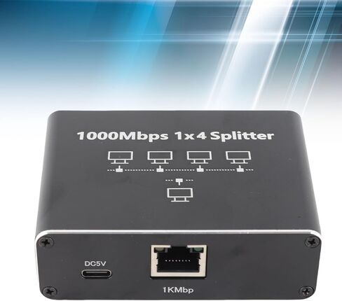 High Speed Ethernet Splitter 1 to 4 for Cat5 Cat6 Cat7 Cat8 Networks, 1000Mbps RJ45 Gigabit Splitter for Home and Office Use in Kuwait