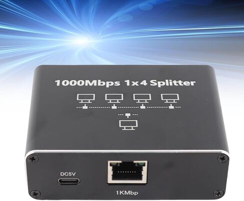 High Speed Ethernet Splitter 1 to 4 for Cat5 Cat6 Cat7 Cat8 Networks, 1000Mbps RJ45 Gigabit Splitter for Home and Office Use in Kuwait