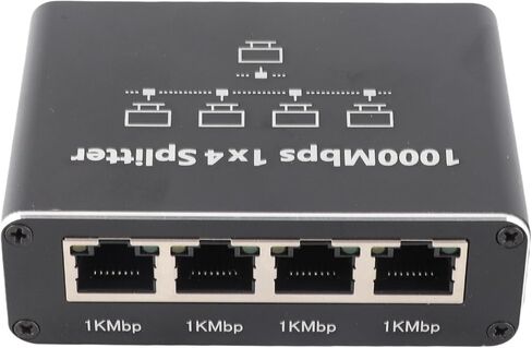 High Speed Ethernet Splitter 1 to 4 for Cat5 Cat6 Cat7 Cat8 Networks, 1000Mbps RJ45 Gigabit Splitter for Home and Office Use in Kuwait