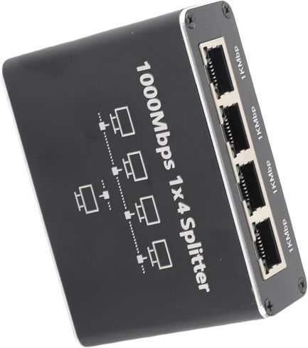 High Speed Ethernet Splitter 1 to 4 for Cat5 Cat6 Cat7 Cat8 Networks, 1000Mbps RJ45 Gigabit Splitter for Home and Office Use in Kuwait