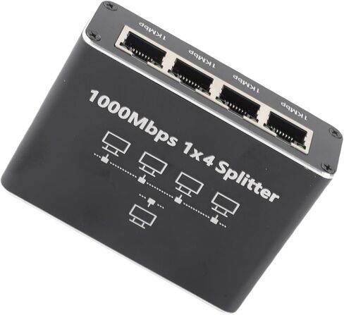 High Speed Ethernet Splitter 1 to 4 for Cat5 Cat6 Cat7 Cat8 Networks, 1000Mbps RJ45 Gigabit Splitter for Home and Office Use in Kuwait