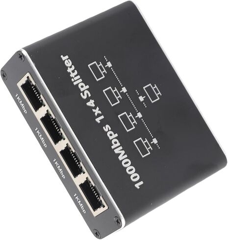 High Speed Ethernet Splitter 1 to 4 for Cat5 Cat6 Cat7 Cat8 Networks, 1000Mbps RJ45 Gigabit Splitter for Home and Office Use in Kuwait