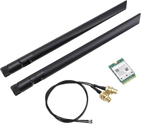 WiFi 7 M.2 Network Card, Wireless Network Adapter Module M.2 WiFi Card 5.8Gbps 5GHz 6GHz Triple Band with 4K QAM Support 2x2 Antennas for 11 Laptops in Kuwait