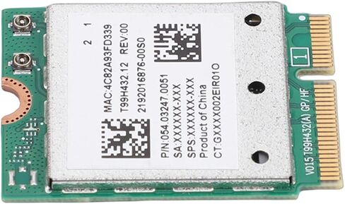 WiFi 7 M.2 Network Card, Wireless Network Adapter Module M.2 WiFi Card 5.8Gbps 5GHz 6GHz Triple Band with 4K QAM Support 2x2 Antennas for 11 Laptops in Kuwait