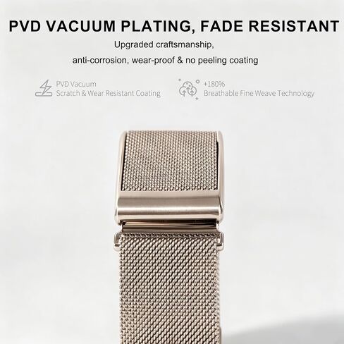 HANDODO Milanese Stainless Steel Band Compatible with WHOOP 5.0, One, Peak, Life Lightweight Magnetic Breathable Metal Replacement Strap & Fully Adjustable Wristband in Kuwait