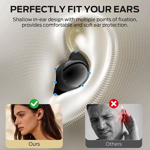Oraolo Sleep Ear200, Wireless in-Ear Headphones, Bluetooth 6.0 Sleep Headphones, with ANC Active Noise Cancellation Designed for Side Sleepers,Black in Kuwait