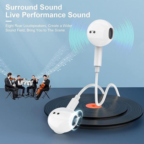 iPhone Wired Earbuds with Microphone and Volume Control, in-Ear Headphones in Kuwait