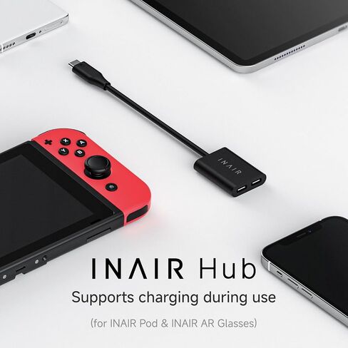 INAIR Hub 3-Port USB-C Charging Station for INAIR Pod, Pass-Through Power Delivery Adapter, Continuous Play & Charge with Power Banks for AR Ecosystem in Kuwait