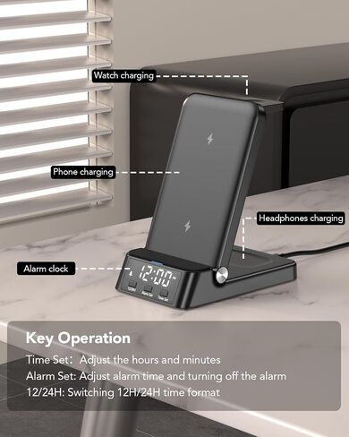 SPGUARD 4-in-1 Wireless Charging Station for Samsung with Alarm Clock in Kuwait