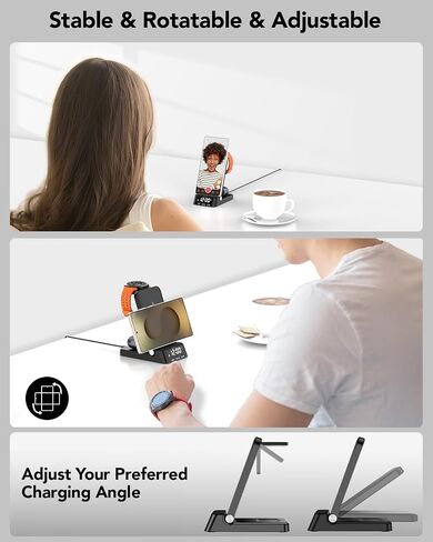 SPGUARD 4-in-1 Wireless Charging Station for Samsung with Alarm Clock in Kuwait