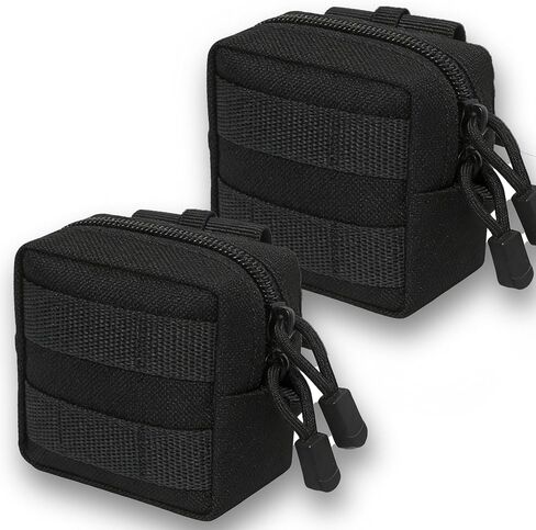 2 Pack Mini Tactical MOLLE Compact Ammo Pouch, Small Tactical EDC Belt Pouches Admin Compact Tool Utility Pouches Organizer, Wallet Cards Knife Gadgets Mini EDC Organizer Bag in Kuwait