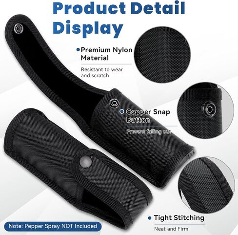 OC/Mace Spray Pouch, Nylon Pepper Spray Holster, Canister Holder Tactical Flashlight Pouch with Top Flap Snap Button for Police Security LE Military in Kuwait