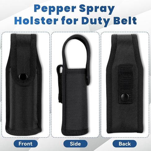 OC/Mace Spray Pouch, Nylon Pepper Spray Holster, Canister Holder Tactical Flashlight Pouch with Top Flap Snap Button for Police Security LE Military in Kuwait