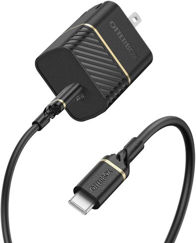 OtterBox USB-C Wall Charger, 30W + OtterBox USB C-C 1M Cable - Black Shimmer in Kuwait