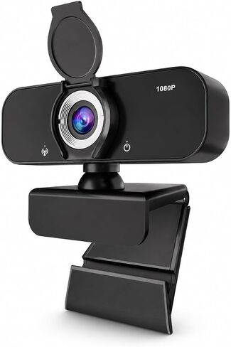 Webcam for Computer, USB Plug&Play, Auto Low Light Correction, Privacy Cover, Tripod, Wide Angle for Meeting/Online Video/Zoom, Web Cam with Microphone (1080p) in Kuwait