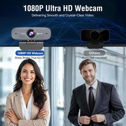 Angetube 1080P Webcam with Microphone, Autofocus Computer Caemra for PC 78°FOV, Plug&Play USB PC Web Cam, Streaming Camera for Laptop, Desktop, Mac,Windows, Works w/Zoom/Teams/Facetime/YouTube in Saudi Arabia