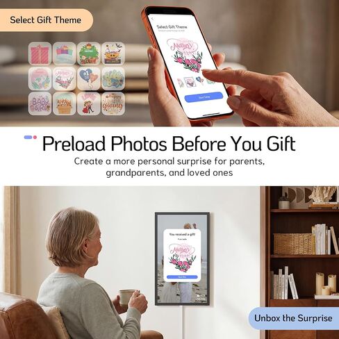 NexFoto 21.5 Inch Touchscreen Large Digital Picture Frame 64GB, WiFi Digital Photo Frame, Add Photos from Google Photos, Share Videos via App/USB/Micro SD, for Mom/Grandparents/Birthday, Black in Kuwait