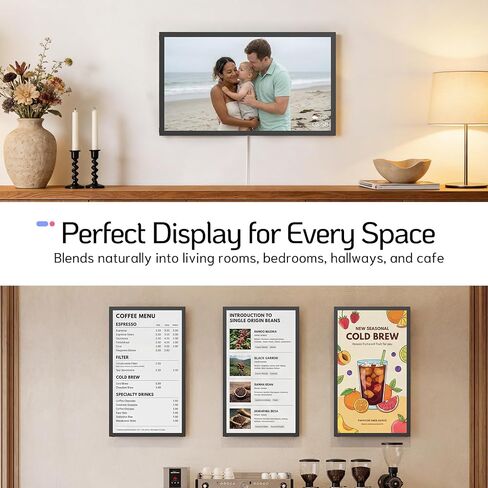 NexFoto 21.5 Inch Touchscreen Large Digital Picture Frame 64GB, WiFi Digital Photo Frame, Add Photos from Google Photos, Share Videos via App/USB/Micro SD, for Mom/Grandparents/Birthday, Black in Kuwait