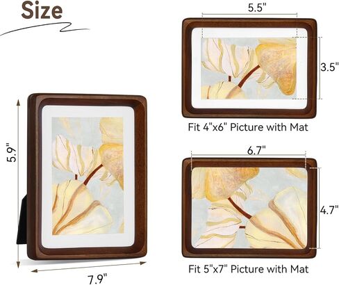 SNAPSHOT Smart Picture Frame, 5x7 Wireless Wood NFC Photo Frame, Tabletop&Wall-Mounted, Share Photos/Videos/Recording from Phone to Webpage for Party/Travel/Home & Gifts, Compatible iPhone/Android in Kuwait