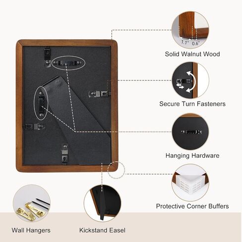 SNAPSHOT Smart Picture Frame, 5x7 Wireless Wood NFC Photo Frame, Tabletop&Wall-Mounted, Share Photos/Videos/Recording from Phone to Webpage for Party/Travel/Home & Gifts, Compatible iPhone/Android in Kuwait