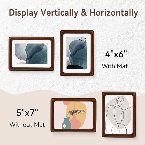 SNAPSHOT Smart Picture Frame, 5x7 Wireless Wood NFC Photo Frame, Tabletop&Wall-Mounted, Share Photos/Videos/Recording from Phone to Webpage for Party/Travel/Home & Gifts, Compatible iPhone/Android in Kuwait