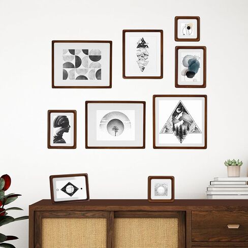 SNAPSHOT Smart Picture Frame, 5x7 Wireless Wood NFC Photo Frame, Tabletop&Wall-Mounted, Share Photos/Videos/Recording from Phone to Webpage for Party/Travel/Home & Gifts, Compatible iPhone/Android in Kuwait
