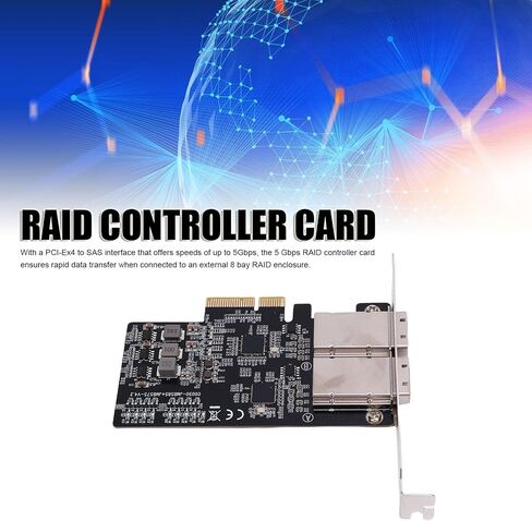 New Double Ports PCIe Ex4 Controller Card, 5Gbps High Speed Professional Server Expansion Adapter Card with LED Indicator for Desktop PC SSD in Kuwait