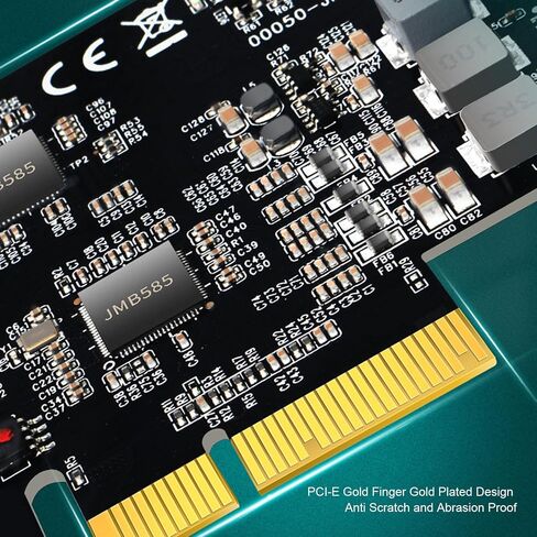 New Double Ports PCIe Ex4 Controller Card, 5Gbps High Speed Professional Server Expansion Adapter Card with LED Indicator for Desktop PC SSD in Kuwait